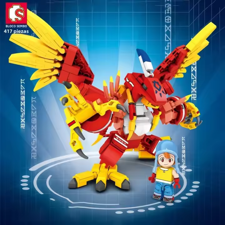 Bloques De Construcción Digital Anime Summoned Beast Figura De Acción Modelo Bricks Garudamon Juguetes Para Niños Regalos De Navidad - 1