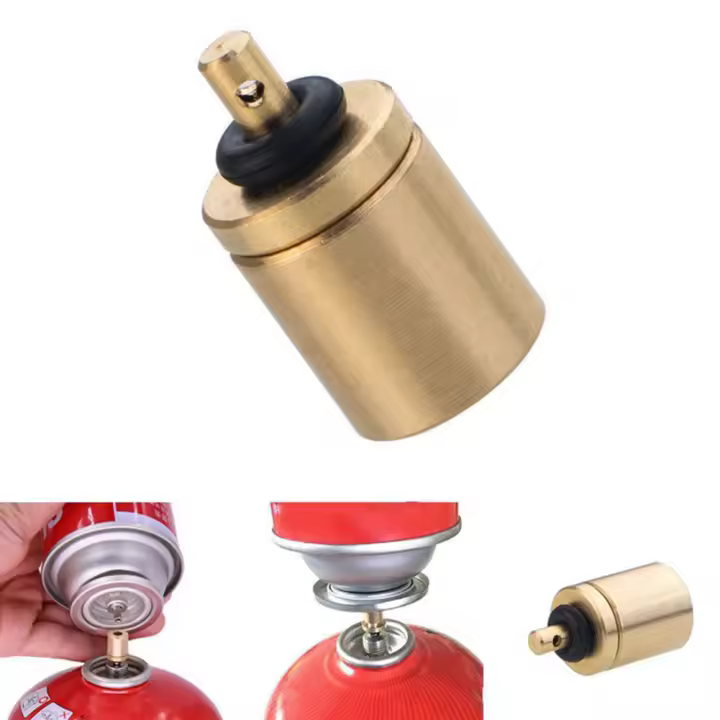 5 Pcs Adaptadores De Recarga De Gas Para Camping Al Aire Libre Con Conector De Estufa Y Anillos De Aro De Repuesto Metal Portátil - 1