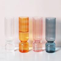 Vaso De Cristal Transparente Con Rayas Para Flores Y Planta Pot De Cultivo En Agua Decoración De Mesa Para Bodas Y Fiestas - details 2