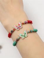 Pulsera Ajustable De Moda Con Colgantes De Mariposa De Aleación Y Diamantes Cristal Para Mujeres Pulsera De Cadena Sin Cierre - details 5