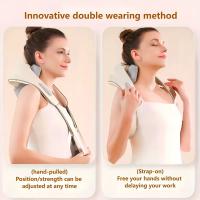 Cuello Eléctrico y masajeador de espalda Cuello inalámbrico y hombro amasamiento masaje almohada cervical músculo masaje Chal Gift de San Valentín para hombres y Mujeres gift from the Día del Padre - details 2