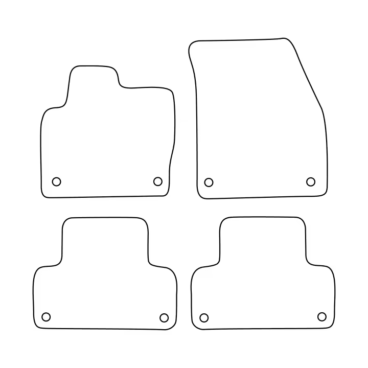 Juego completo de alfombrillas de terciopelo para Land Rover Range Rover Evoque I 2011-2018 - acabado negro - 1
