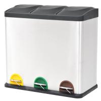 vidaXL Cubo de Reciclaje y Basura con Pedal de Acero Inoxidable Basurero Capacidad 3 cubos de 8 L , 2 cubos de 18 L, 3 cubos de 18 L - details 2