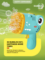 Máquina De Burbujas De Dinosaurio De 40 Agujeros Juguete Portátil Para Exteriores Sin Batería Ni Agua Para Burbujas - details 3