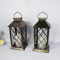 Lámpara Solar LED Exterior Forma De Farol Para Jardín Decoración De Pared De Patio Puerta De Terraza Arte De Escultura - details 2
