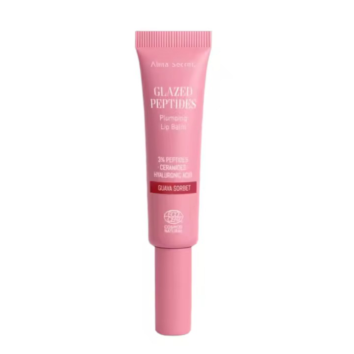 Alma Secret - Glazed Peptides Lip Balm 15ml - Bálsamo Labial 4 en 1 Guava Sorbet | Color, Volumen y Gloss Tratante - 1