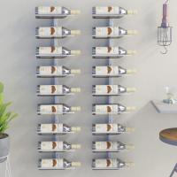 vidaXL Botellero de pared para 9 botellas 2 unidades hierro en color Blanco/Negro - details 0