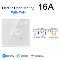 Termostato De Calentamiento Wifi Tuya Para Suelo Calentado Digital Regulador De Temperatura Alexa Google Home 220V 16A Color Blanco Y Negro - details 12