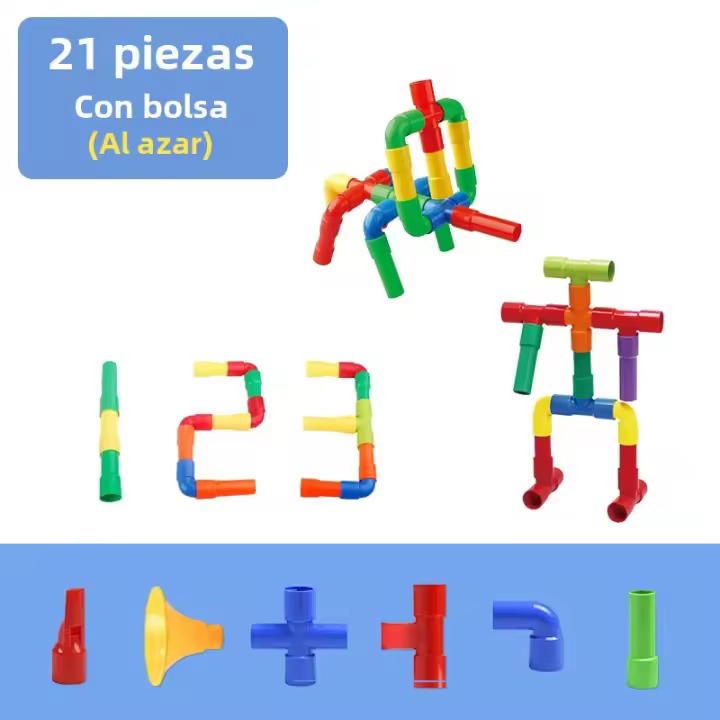 Juguetes De Bloques De Construcción DIY Para Niños Juego De Bloques De Ruta De Agua Enigmas 3D Para Bebés Set De Bloques Grandes Regalos De Cumpleaños Para Niños - 1