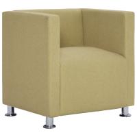 vidaXL Sillón en forma de cubo de tela Marrón, Verde, Sillon Dormitorio Sillon Comodos Silla Relax Sillón Sofá - details 1