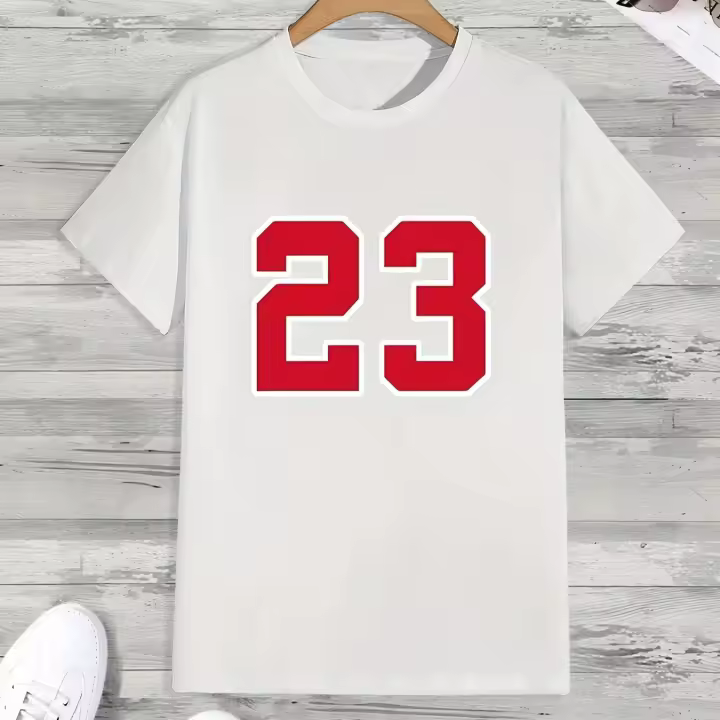 Camiseta De Algodón Puro 100% Para Hombre Verano Suelta Casual Estampado Cómoda Y Transpirable Cuello Redondo Manga Corta Top - 1