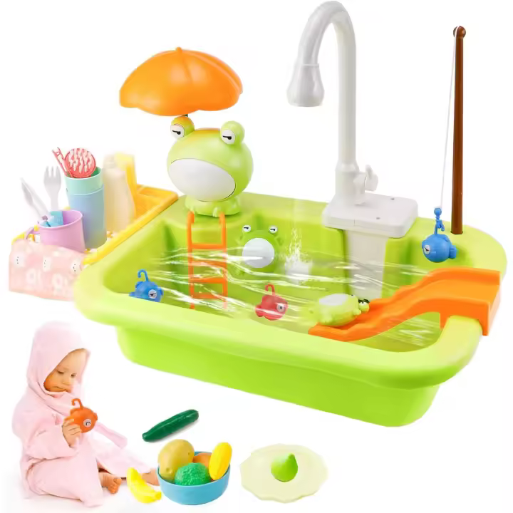Fregadero Juguete con Agua Juguetes de Agua Accesorios Cocina Juguetes Juguetes de Agua para Niños Cocinita Infantil Cocina de Juguete - 1