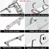 Perchero Gancho de pared simple de acero inoxidable Toallero Toallero Toallero para ropa para baño WC Cocina familiar - 4 ganchos 22,5 cm - details 1