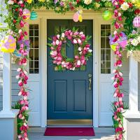 Nueva Rama De Tulipán Imitada Cifrado Para Decoración De Casa Y Boda Al Aire Libre Adorno De Puerta Corona De Flores De Tulipán - details 1
