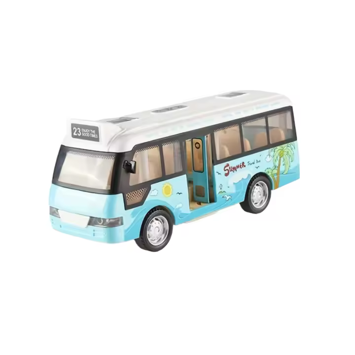 Juguetes De Autobús Escolar Con Sonido Y Luz Coches De Metal Fundido a Presión Potenciados Por Fricción Regalo Para Niños - 1
