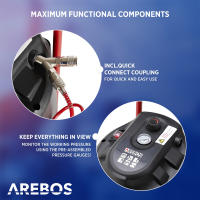 Arebos Compresor de Aire Comprimido Portátil - 30L - 1500W - Sin Aceite - details 12