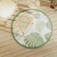 vidaXL Alfombra de exterior PP Ø120 cm Color Verde claro,  verde,  green leaf pattern y mas - details 3