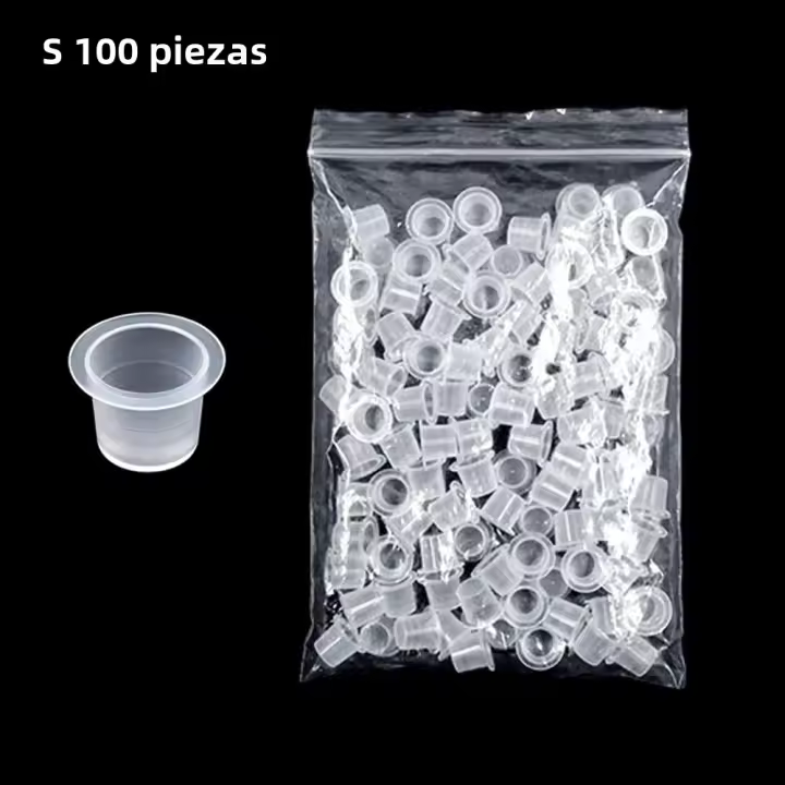 100pcs Copas De Tinta Para Tatuaje Desechables S/M/L En Plástico Transparentes Porta Pigmento Para Maquillaje Permanente Y Microblading Suministro De Tatuaje - 1