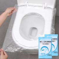 50pcs Cubierta De Inodoro Desechable Portátil Viaje Seguro Almohadilla De Asiento De Baño Impermeable Suministros De Baño - details 1