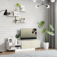 HOMCOM Mueble de Salón para TV Conjunto Mueble de TV con Mesa para Televisor 150x31,5x40 cm y Estante de Pared 95,5x16x60 cm Estilo Moderno Natural - details 1