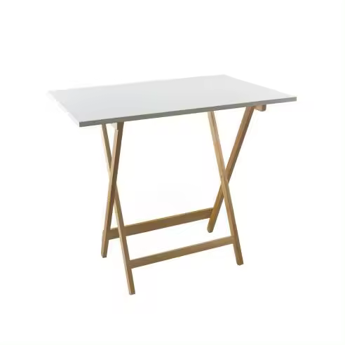 Mediawavestore Mesa de Jardín en Madera Formica 60x90 BLANCA Plegable - 1