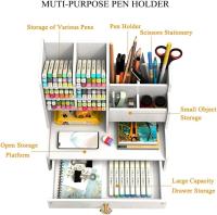 Caja de almacenamiento de oficina con tablero de plástico y madera de PVC, conjunto de suministro de oficina y de gran capacidad - details 3