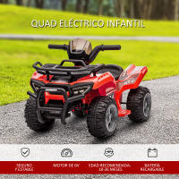 HOMCOM Quad Eléctrico para Niños de +18 Meses Vehículo Eléctrico a Batería 6V Infantil con Velocidad de 2 km/h y Avance 70x42x45 cm - details 3