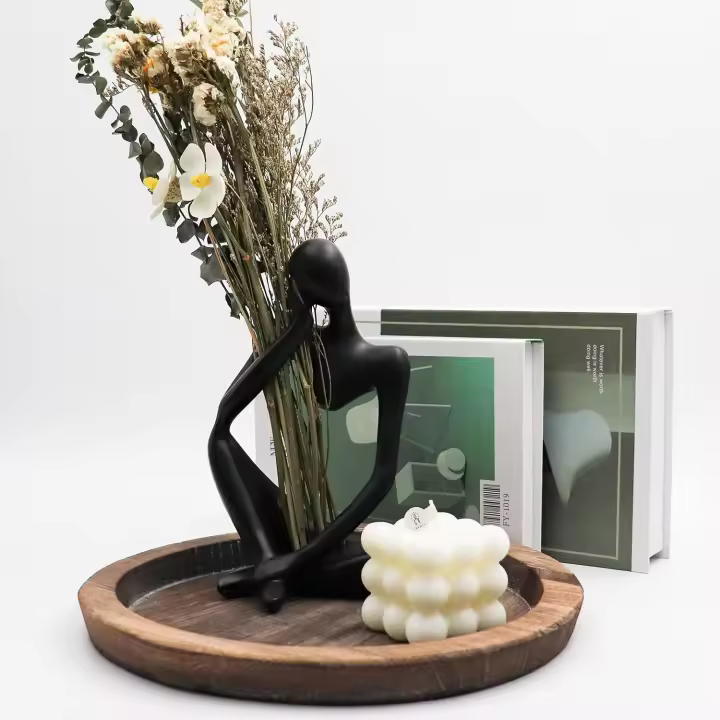 Thinker Statues and Sculptures, Resin Black Thinker Statue Ornaments, Abstract Style Sculptures, Housewarming Gifts, Housewarming Decorations, Living Room Dining Desk Decorations - 1