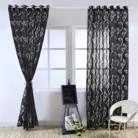 Cortina transparente-Hoja Negra-100x250 cm - details 0