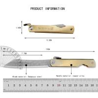 Cuchillo De Bolsillo Mini Higonokami Con Hoja De Acero Damasco Y Mango De Latón Para Camping Y Uso Táctico Multifuncional Herramienta De Mano - details 12