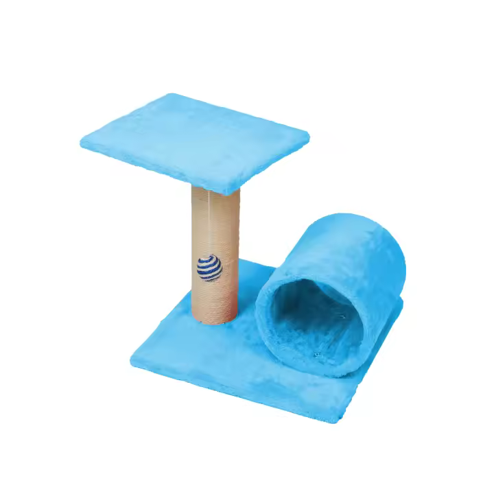 GREATOOL Rascador Arbol para Gatos, 2 Niveles con Plataforma y Túnel,Bola Colgante, Medida 40x40x42cm - 1