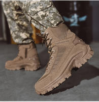 Botas De Táctica Desértica Para Hombres Zapatos De Senderismo Con Cubierta Alta Impermeables Y Seguridad Anteojos De Trabajo - details 9