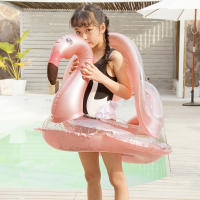 Anillo De Natación Con Sombrilla Para Bebé Flamingo De Rooxin Asiento Flotante Para Piscina Y Playa Estilo De Verano - details 2