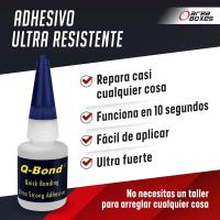 AREABOXES - Pegamento Extrafuerte Dos Componentes. [Qbond] Adhesivo P/TODOS Los Materiales. Soldadura En Frio Para Metal. Kit Reparación De Cianoacrilato + Polvo, Facil Y Rapido. (Kit 9 piezas) - details 3