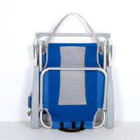 Aktive - Silla de playa plegable con respaldo reclinable 5 posiciones, 49x56x78 cm, fabricada de aluminio y textileno, con cojín, bolsillos laterales y topes antivuelco, máx. 110 kg, sillas de playa, sillas plegables, accesorios verano - details 7