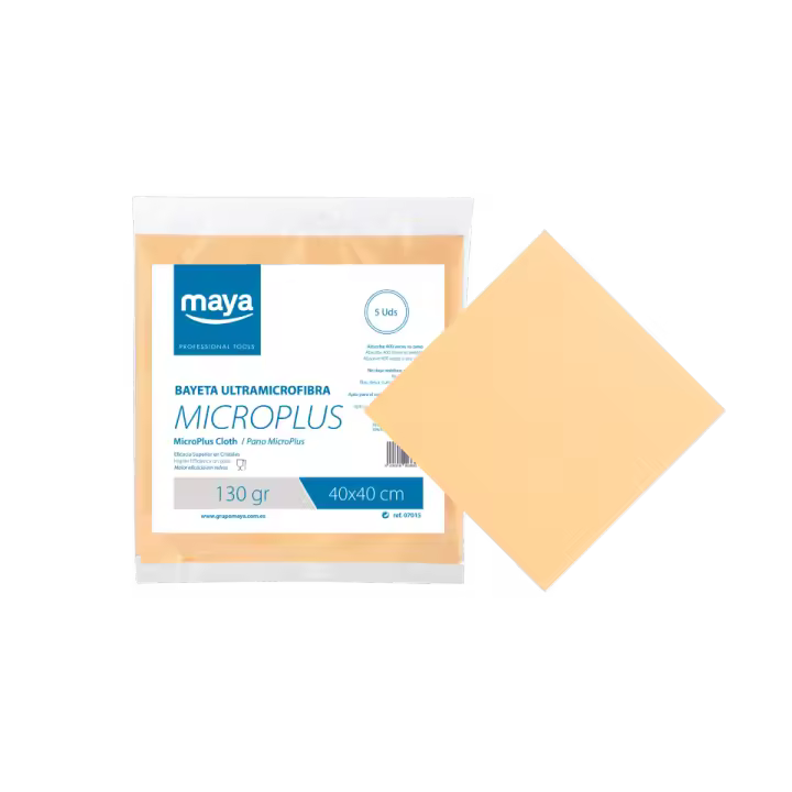 Maya | Pack 5 Uds. Bayeta Microplus Profesional 40x40 cm | Color Amarillo | Ref 07015FS - 1
