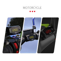 Medidor De Voltaje Digital Para Motocicleta 6V-30V 3 En 1 Reloj Y Termómetro Tester De Batería Medidor De Tiempo - details 2