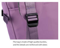 Mochila de Viaje de Gran Capacidad para Mujer Bolso Cruzado Multifuncional con Cinturón de Cojín de Aire Hecho en Oxford, Patrón Sólido - details 31