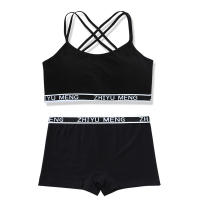 Conjunto De Ropa Interior Para Niñas Adolescentes 2 Piezas Almohadillado De Algodón Con Tirantes Cruzados Sujetador De Entrenamiento Y Bragas Estilo Deportivo Adecuado Para Edad 7-13 Años - details 3