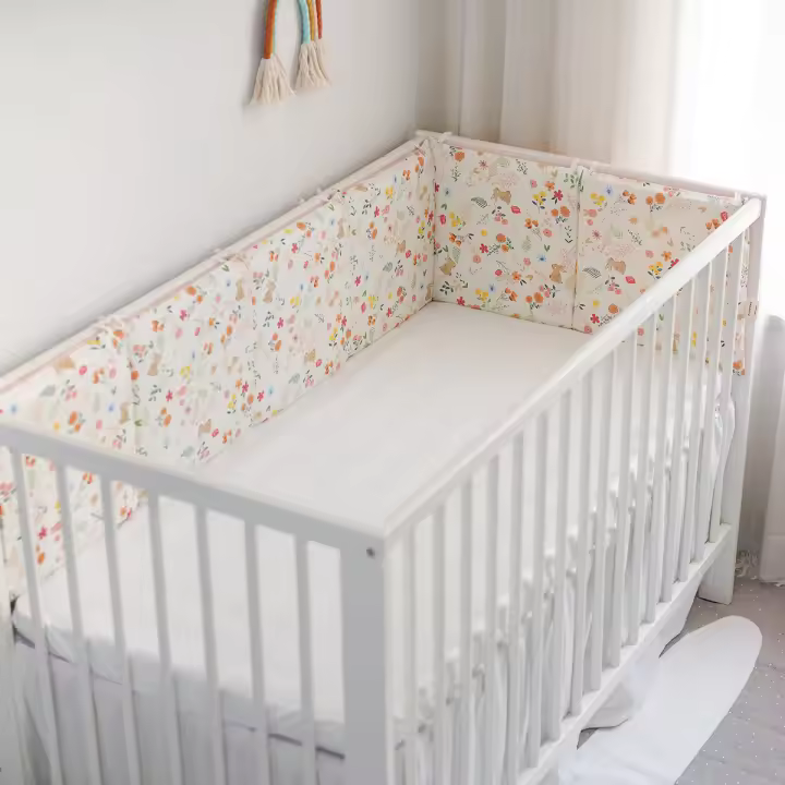 LALA - Ropa de Cama para Cuna de Bebe recién nasido, Valla anticolisión, de conejo Flor, surface AA, 30*30*6, Pieza completo, Lavado - 1