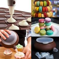 Kit De Macaroon Con Placa De Silicona Antideslizante Y Molde Para Hornear No Pegajoso Conjunto De 48 Suministros De Decoración Para Galletas Y Postres Accesorios Ecológicos - details 4