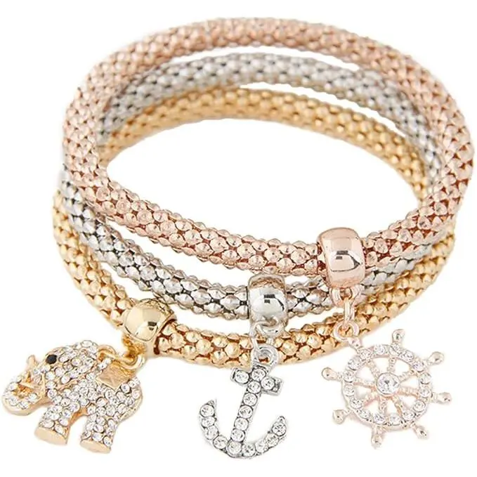 Pulsera de cadena de palomitas de maíz con ancro - 1