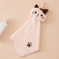 Toalla De Cocina Absorbente De Gato Lindo Paño De Limpieza Suave De Velours Coral Toalla De Mano Colgante Para Cocina - details 10