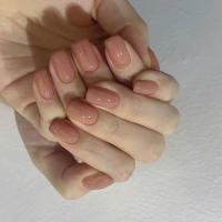 24PCS Uñas Postizas Cuadradas De Color Carne Pura Para Fiestas Y Citas Uñas Postizas De Ambra ABS Para Uso Diario - details 0