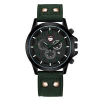 Reloj De Hombre Moda Cuarzo Correa De Cuero Militar Calendario Reloj De Pulsera Casual Marcadores Numerales Arábigos Acero Inoxidable - details 4