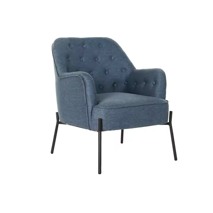 SILLON POLIESTER METAL 65X73X79,5 AZUL FIJALO MB207891 - 1