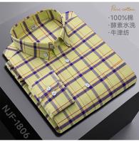 Camisa Larga De Manga Para Hombres De Talla Grande 6XL Algodón 100% Casual Con Bolsillo Y Pato Plaid Oxford Tejido Cómodo Primavera Otoño Sin Hierro - details 22