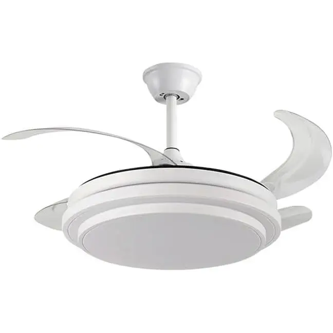 BEL AIR HOME - Ventilador de Techo Selene con Motor DC, Aspas Desplegables, Luz LED 36W Ajustable 3000K-6500K | Mando a Distancia Incluido, Blanco - 1