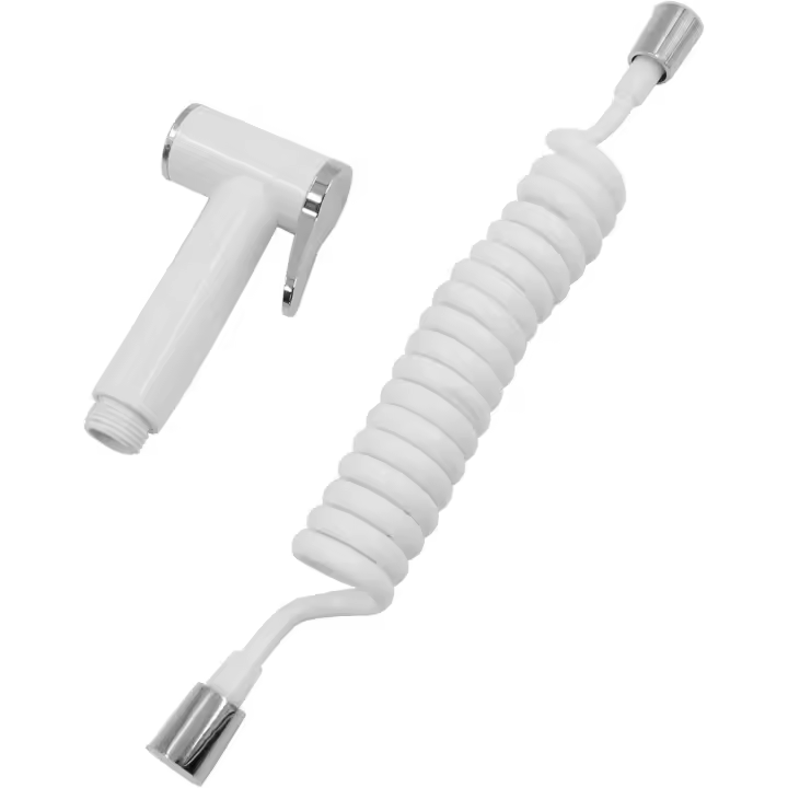 BIDé de Maple inoxidable-Con Manguera de Ducha telescópica ABS de 150 cm - Kit de rociado para - Juego de 2 Para tuberías de Agua, inodoro, bidé, baño - Blanco - 1