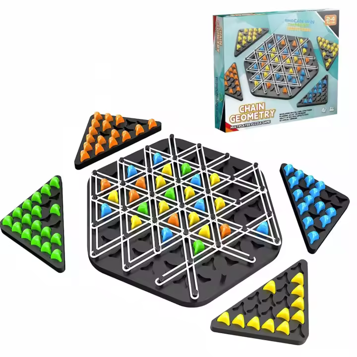 Juego de Ajedrez Triangular con Banda Elástica y Cadena. Juego de Ajedrez Triangular y Táctico. Interesante juego de ajedrez triangular con cadena. - 1